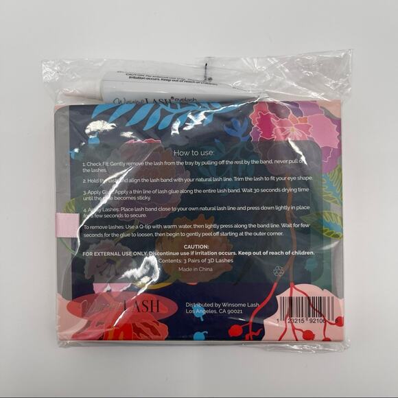 WINSOME LASH Whimsical Baldwin Floral Motifs Eyelash Set of 3 Lashes & Glue NWT - Picture 4 of 8